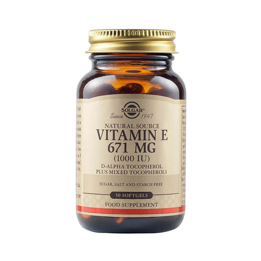 Vitamina E di origine naturale 671 mg (1000 IU), 50 compresse, Solgar