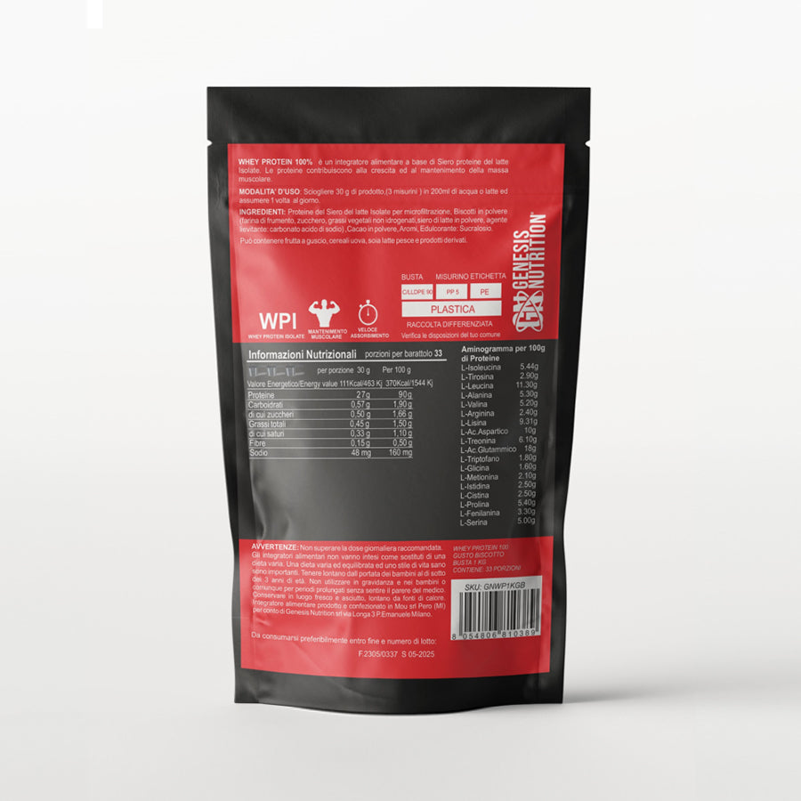 Genesis Nutrition - WHEY PROTEIN 1 Kg - Siero Latte - Proteine Isolate -WPI