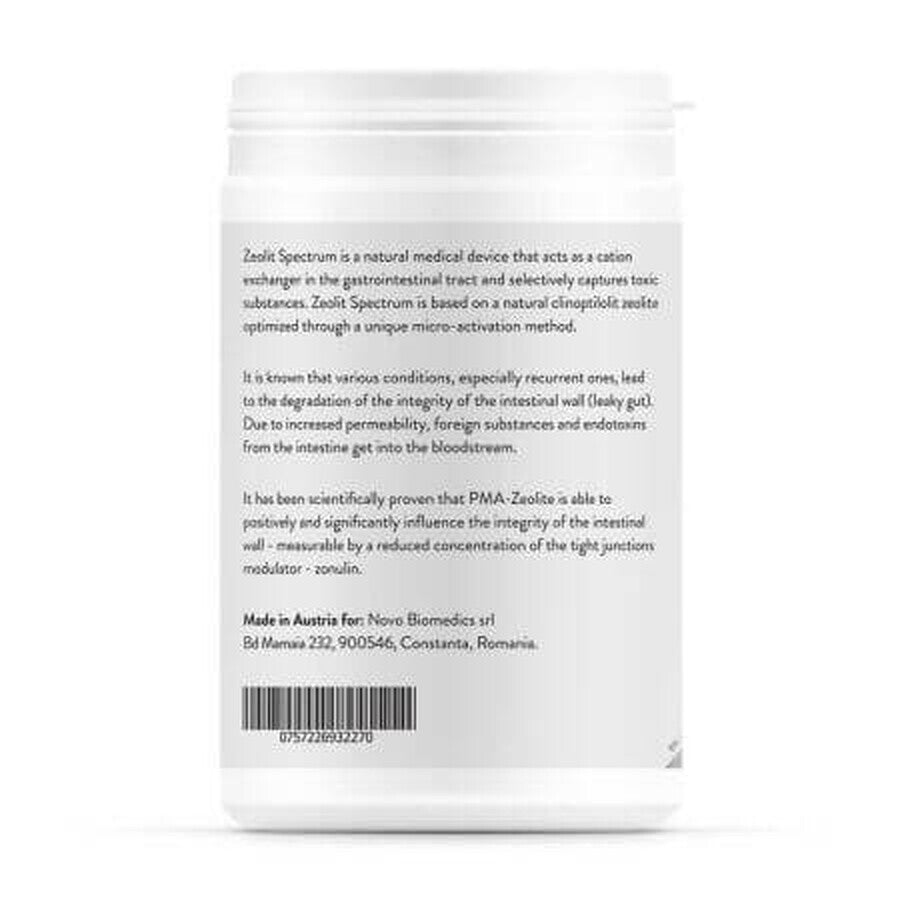 Zeolite Spectrum, 400 g, Novo Biomedics                    purifica organismo e aiuto intestino -  elimina tossine acido lattico