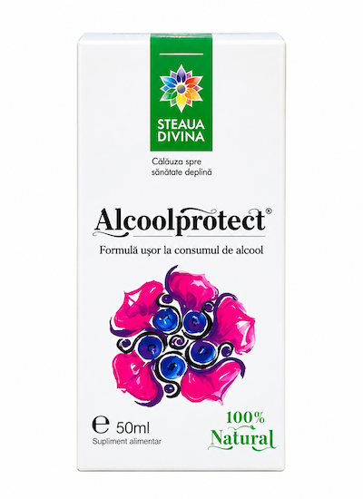 Alcool Protect Steaua Divina 50 ml, protettore, purificatore epatico, sedativo e stimolante digestivo