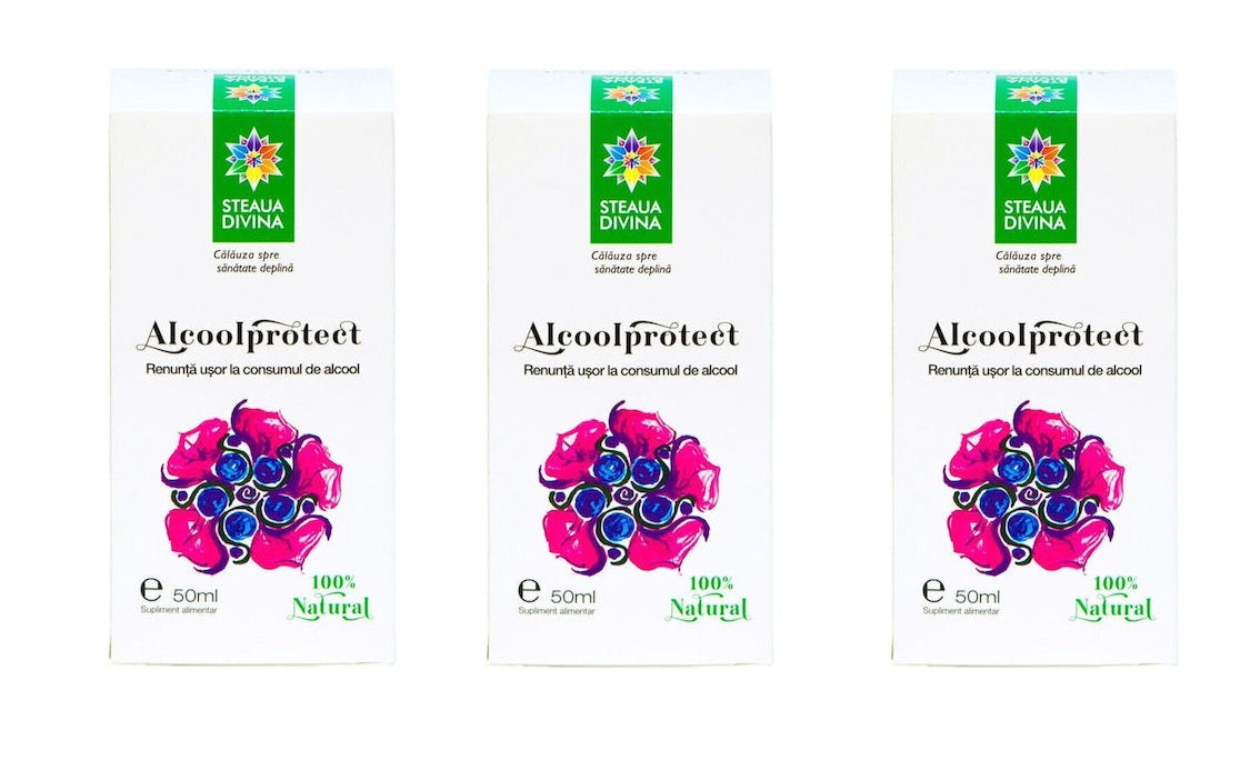 Alcool Protect Steaua Divina 50 ml, protettore, purificatore epatico, sedativo e stimolante digestivo